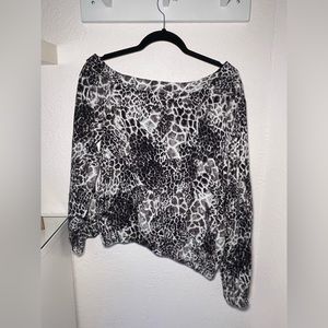 black and white cheetah print blouse for women’s